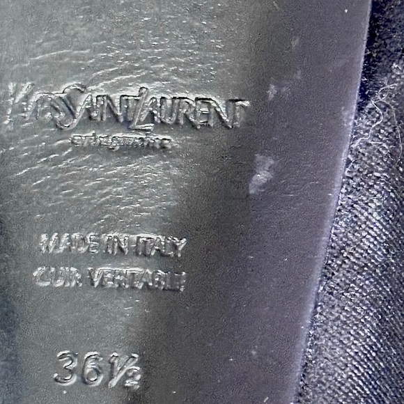 Yves Saint Laurent Luxury-Open Toe-Black Stiletto Heels 36.5 - Picture 8 of 8